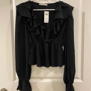 Abercrombie & Fitch ruffled cropped top